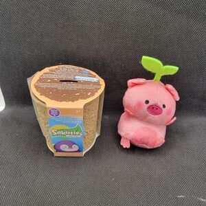 Sakuties Grow A Smile Series 2 Mystery - CHARLOTTE Pink Pig 3" Mini Plush